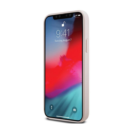Guess 4G Collection bőr fém logós MagSafe - iPhone 12 / iPhone 12 Pro tok (rózsaszín)