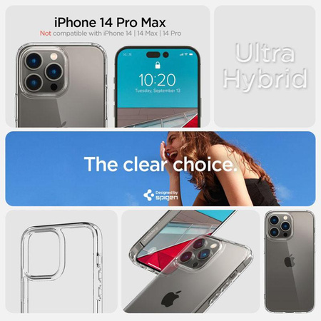 Spigen Ultra Hybrid - Coque pour iPhone 14 Pro Max (Transparent)
