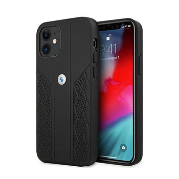 BMW Leather Curve Perforate - pouzdro pro iPhone 12 mini (černé)