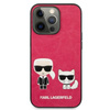 Karl Lagerfeld PU Leather Karl & Choupette Embossed - iPhone 13 Pro Case (fuchsia)