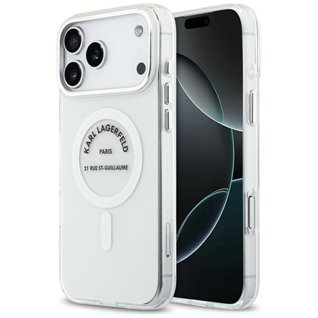Karl Lagerfeld IML Karl RSG Logo MagSafe - Hülle für iPhone 17 Pro Max (transparent)