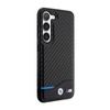 BMW Leather Carbon Blue Line - Case for Samsung Galaxy S23+ (Black)