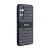 DKNY bőr mono csíkos és fém logóval - Samsung Galaxy S24+ tok (fekete)