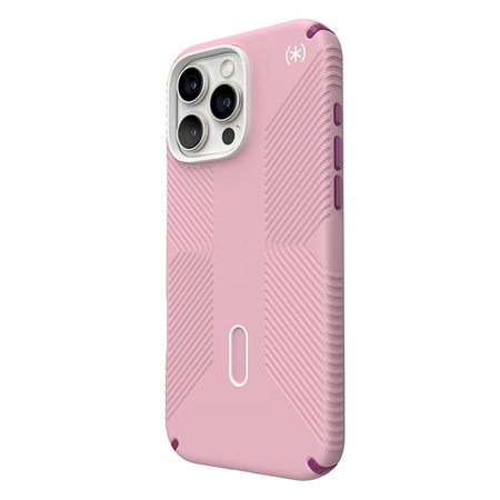 Speck Presidio2 Grip ClickLock & MagSafe - iPhone 16 Pro Max Fall (Mittwoch Rosa / Boysenberry lila / weiß)