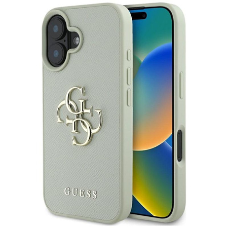 Guess Genarbtes Großes 4G Logo Kleines Klassisches Logo - Hülle für iPhone 16 (grün)