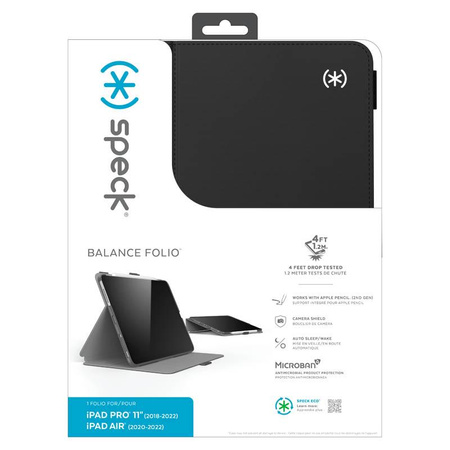Speck Balance Folio - Étui pour iPad Pro 11" (2022-2018) / iPad Air 11" (2024) / iPad Air 10.9" (5e-4e gén.).) (2022-2020) (Noir)