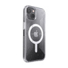 Speck Presidio Perfect-Clear s třpytkami + Gripy + MagSafe - pouzdro pro iPhone 13 s povrchovou úpravou MICROBAN (čiré/platinové třpytky)