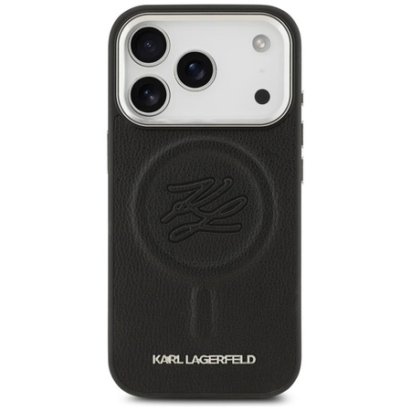 Karl Lagerfeld Initial & Metal Logo MagSafe - Hülle für iPhone 17 Pro (schwarz)