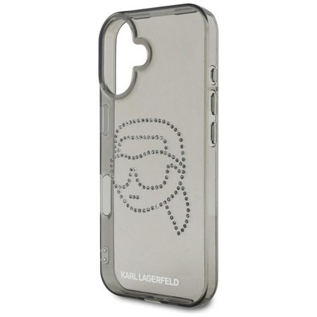 Karl Lagerfeld IML Rhinestones Karl Head - Coque pour iPhone 16 (noir)