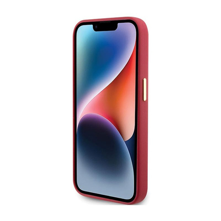 Silikonové pouzdro Guess Script Metal Logo & Frame - iPhone 15 Pro Max (purpurové)