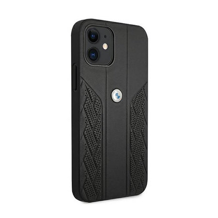 BMW Leather Curve Perforate - Hülle für iPhone 12 mini (Schwarz)