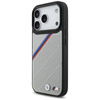 Custodia MagSafe per iPhone 17 Pro con logo in metallo tricolore BMW M (grigio)