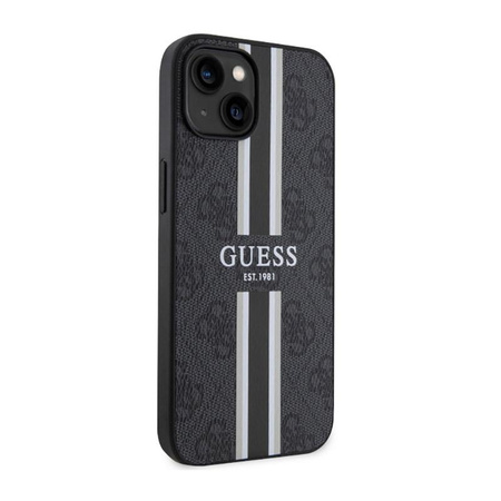 Guess 4G Gedruckte Streifen MagSafe - iPhone 14 Plus Tasche (Schwarz)