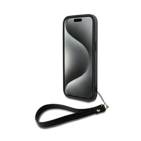 DKNY Wrist Strap Stock Logo - pouzdro pro iPhone 15 Plus (černé)