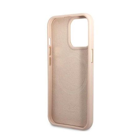 Guess 4G Logo Plate MagSafe - Etui iPhone 13 Pro (różowy)