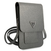 Guess Wallet Saffiano Triangle Logo Phone Bag (Grey)