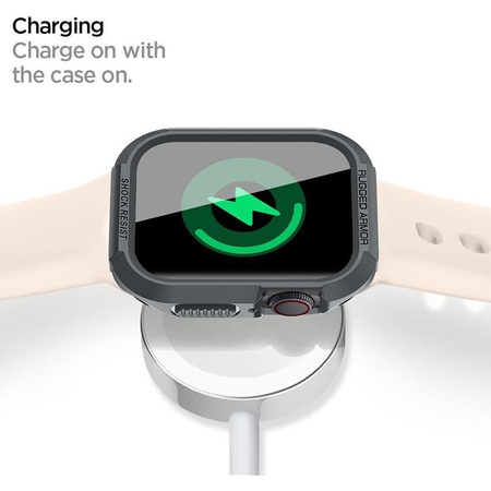 Spigen Rugged Armor - Gehäuse für Apple Watch 4/5/6/7/8/9/SE 44/45 mm (Dunkelgrau)