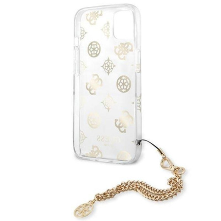 Guess Peony Chain Handle - Etui iPhone 13 mini (złoty)