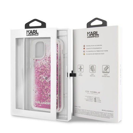 Karl Lagerfeld Glitter Liquid Floatting Charms - Coque pour iPhone 11 (Floatting Charms rose)