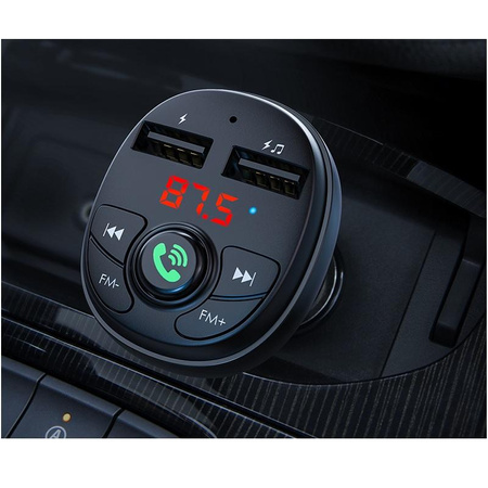Borofone - Emetteur FM avec deux ports de charge USB, noir