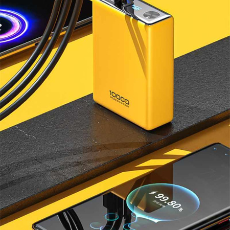 WEKOME WP-27 Tint Series - Banque d'alimentation 10000 mAh Chargement Super Rapide USB-C PD 20W + 2x USB-A QC3.0 22.5W (Jaune)