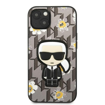 Karl Lagerfeld Iconic Karl Flower - pouzdro pro iPhone 13 Mini (šedé)