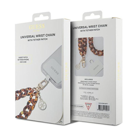 Guess Universal Big Hand Strap Acrylic 4G Charm - Universal-Handyband (Braun)