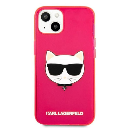 Karl Lagerfeld Choupette Head - Coque iPhone 13 (rose fluo)