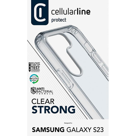 Cellularline Clear Strong - pouzdro pro Samsung Galaxy S23 s antimikrobiální ochranou (čiré)