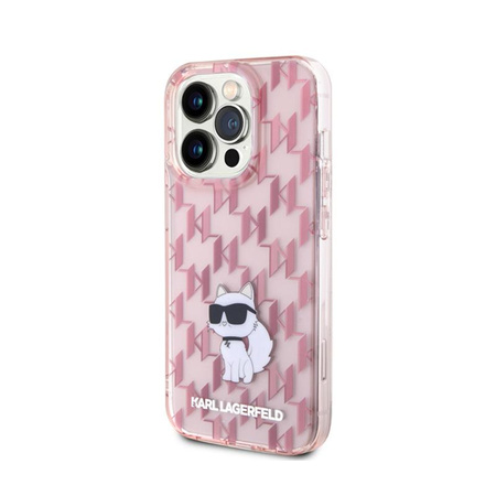 Karl Lagerfeld Monogram Choupette - iPhone 15 Pro Tasche (rosa)