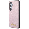 Guess Glitter Flakes Metall Logo Tasche - Samsung Galaxy S24 (rosa)