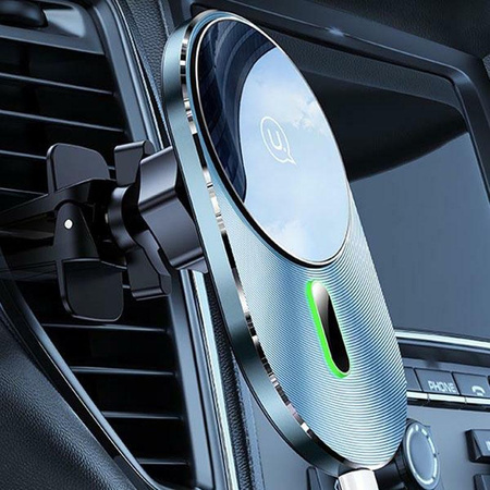 USAMS US-CD170 - Magnetic car holder with 15W wireless charging (Black)