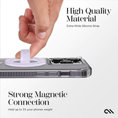 Case-Mate Magnetic Loop Grip - MagSafe Finger Holder (Purple Sparkle)