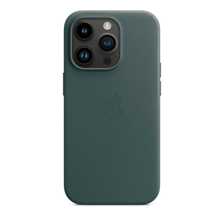 Apple Leather Case - Étui en cuir avec MagSafe pour iPhone 14 Pro (vert forêt)