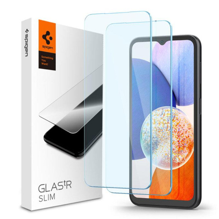 Spigen Glas.TR Slim 2-Pack - Verre trempé pour Samsung Galaxy A14 5G (2 pièces)