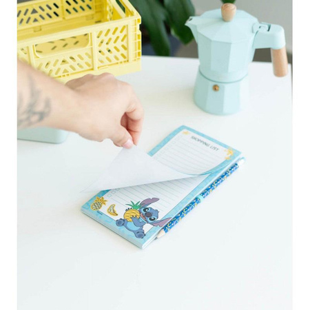 Disney Stitch - Magnetic notepad / fridge shopping list + Tropical collection pencil (10 x 21 cm)
