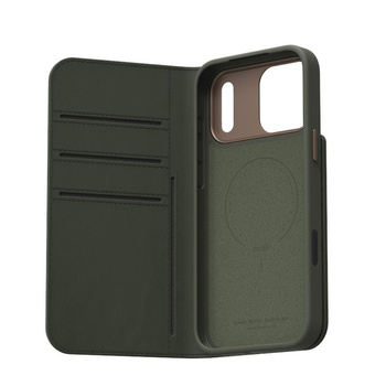 ETUI Z KLAPKĄ DO IPHONE 17 PRO MAX do MAGSAFE MOSHI SKÓRZANE MAGNETYCZNE