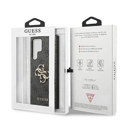 Guess 4G Big Metal Logo - Etui Samsung Galaxy S23 Ultra (szary)