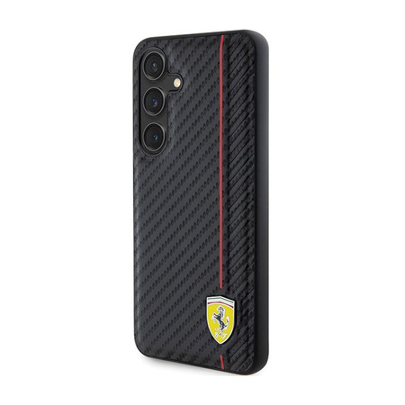 Ferrari Carbon Printed Line - Hülle für Samsung Galaxy S24+ (schwarz)
