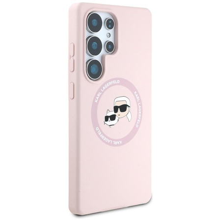 Karl Lagerfeld Silicone Double Heads And Circle MagSafe - Samsung Galaxy S25 Ultra Case (pink)