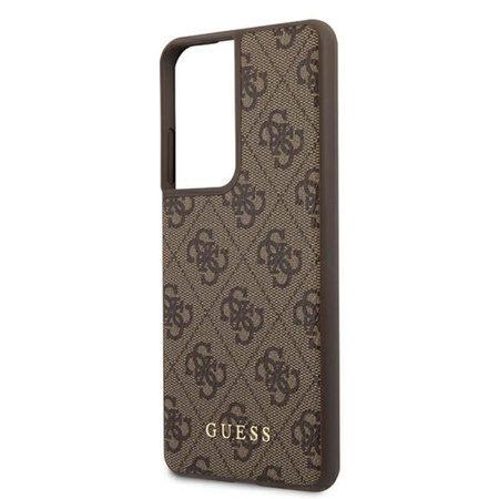 Guess 4G Metal Logo - Etui Samsung Galaxy S21 Ultra (brązowy)