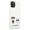 Karl Lagerfeld Silikon Karl & Choupette - iPhone 13 mini Hülle (weiß)