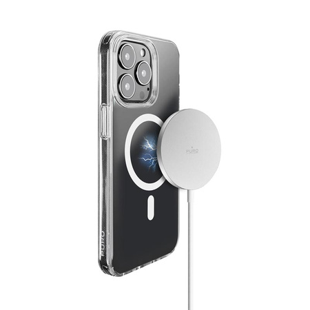 Magnetický nabíjecí kabel Puro USB-C Magsafe - 15W indukční bezdrátová nabíječka (bílá)