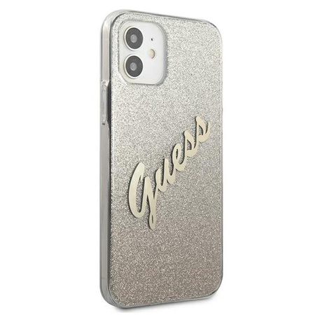 Guess Glitter Gradient Script - Case for iPhone 12 mini (Gold)