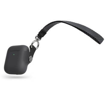 Moshi Pebbo - AirPods-Tasche mit abnehmbarer Handschlaufe (Shadow Black)