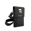Karl Lagerfeld Monogram Ikonik Patch Wallet Phone Bag - Smartphone and Accessory Bag (Black)