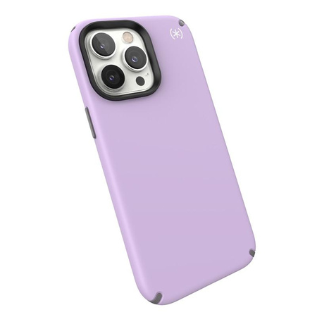 Speck Presidio2 Pro - Coque antibactérienne pour iPhone 14 Pro Max (Violet printanier / Gris nuageux / Blanc)