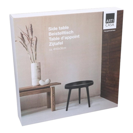 Arti Casa - Round Coffee Table for Living Room 40x36 cm (Black)