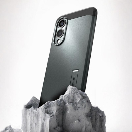 Spigen Tough Armor MagSafe - Hülle für Samsung Galaxy S25 Edge (Abyss Green)