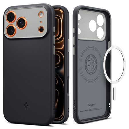 ETUI DO IPHONE 17 PRO MAX do MAGSAFE SPIGEN NANO ORYGINALNE CZARNE CASE